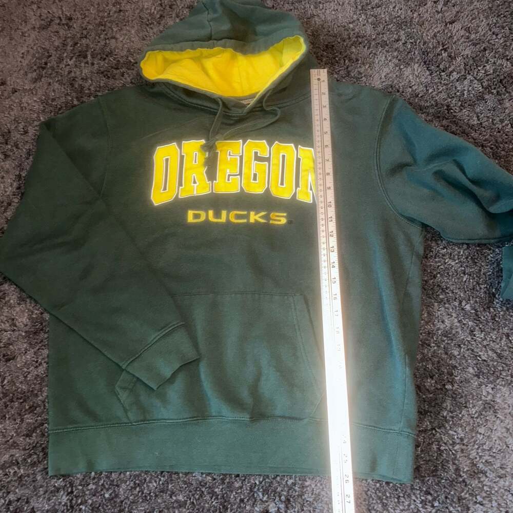 Stadium Athletics Oregon Ducks Hoodie Green Yellow Size Large - Picture 5 of 5